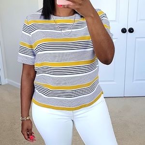 Striped Short Sleeve Boxy Top